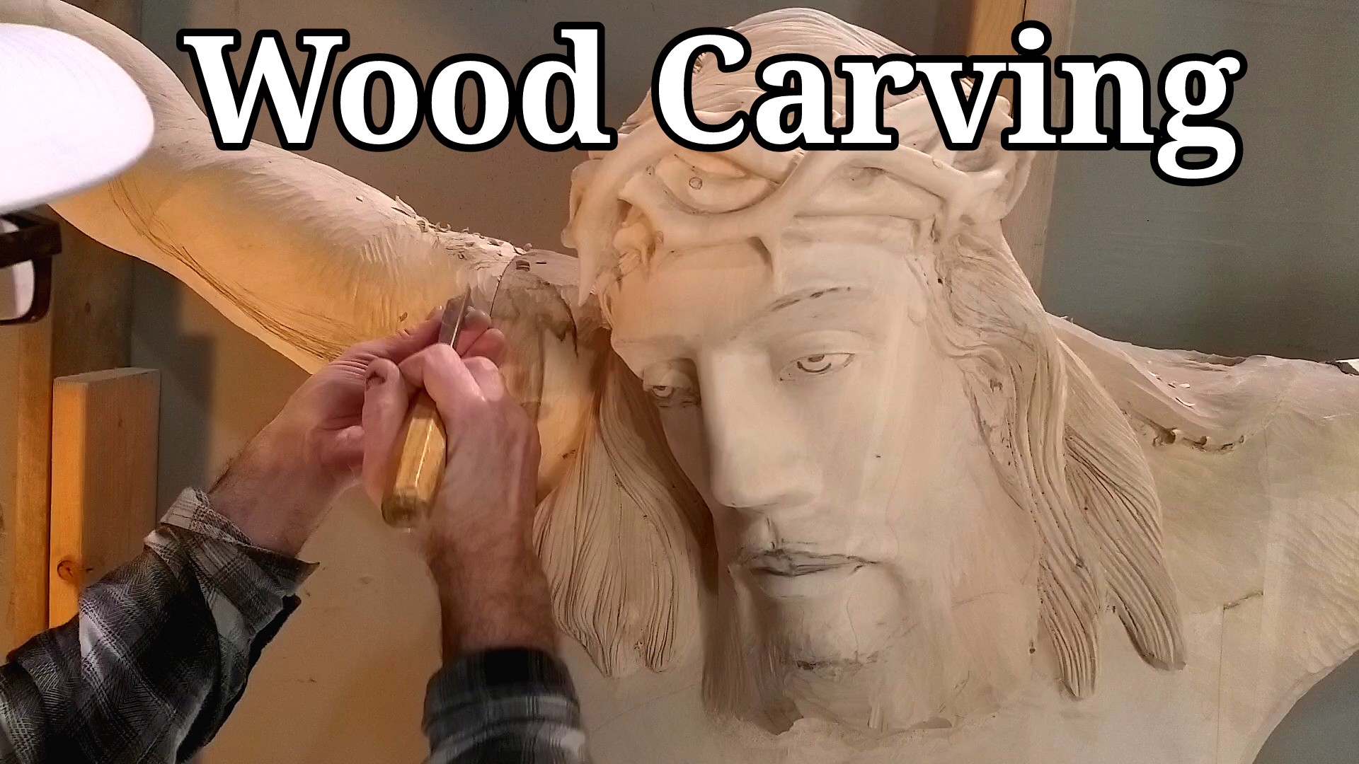 Wood carving Jesus in the cross