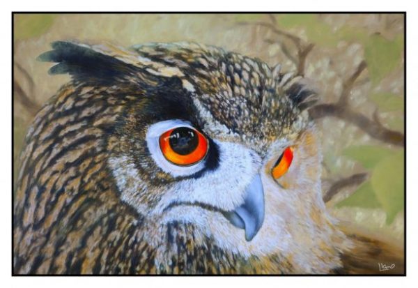 Eagle  Owl Oil Painting
